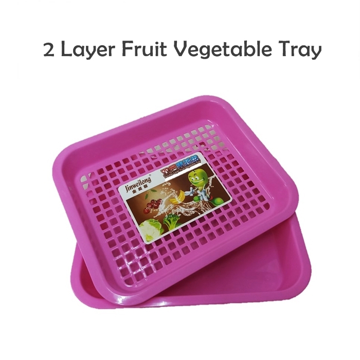 Double Layer Dish Drainer Plate - Vegetable Fruit Tray, Baby