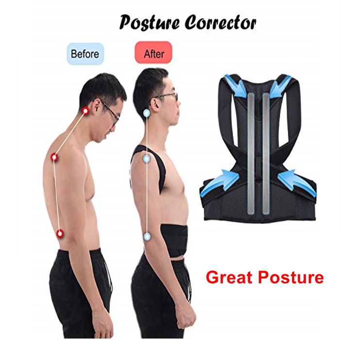 Buy Adjustable Back Brace Posture Corrector Back Support Shoulder