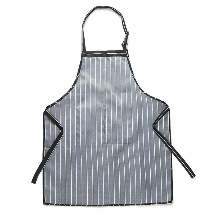 Buy Adjustable Kitchen Bib Apron Stripe With Pockets Unisex Chef Apron ...