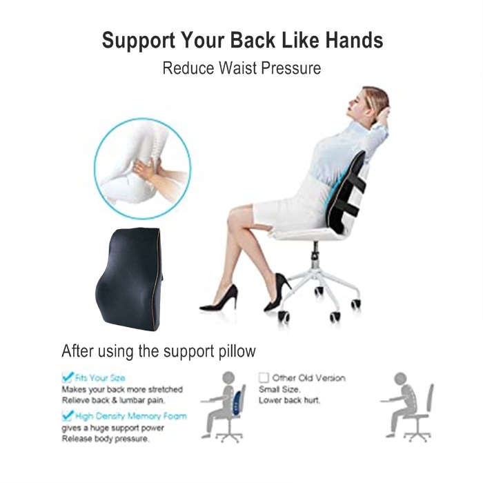 Buy Memory Foam Back Pain Relief Velvet Lumbar Support Car Cushion Pillow  of Chair Sofa Seat Back/尾椎酸痛 坐垫, car accessories, pet, electrical, cosmetics