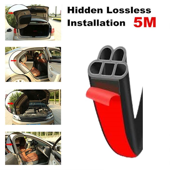 Car Door Rubber Seal Strip Double Layer Weather Strip Auto Door