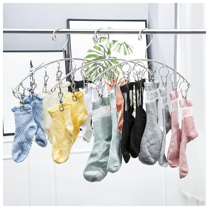 Buy Stainless Steel Clothes Hanger Anti Wind 10-20 Clips Sidai Baju ...