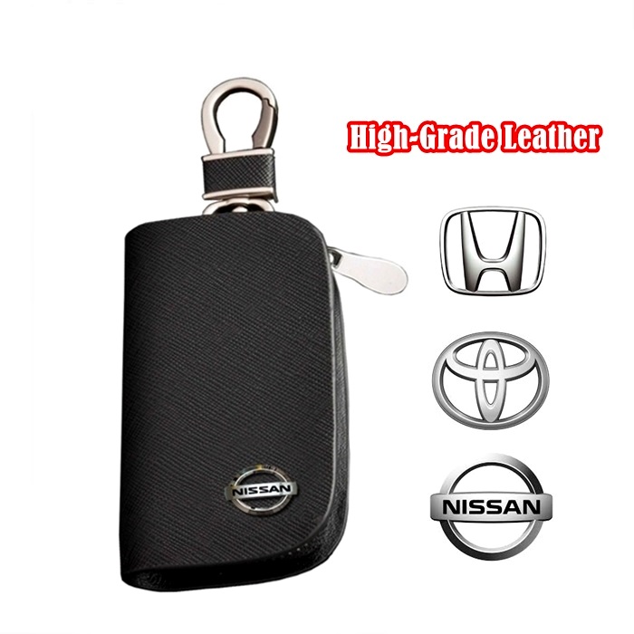 Universal Car PU Leather Smart Remote Key Chain Holder Fob Bag Case Cover YD