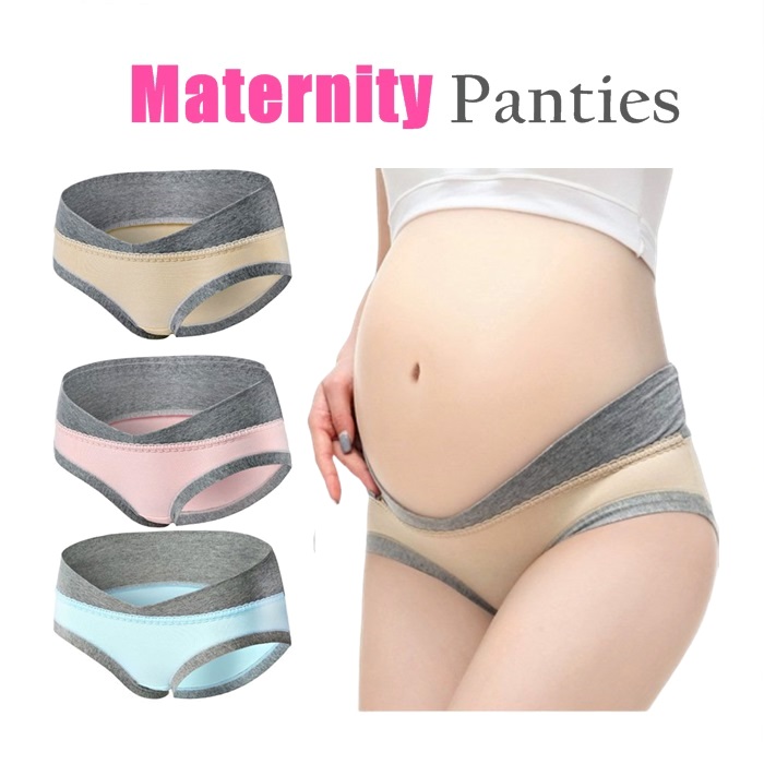 Women High Waist Pregnant Woman Underwear Adjustable Elasticity Maternity  Pantie Tomboy Clothes for Women (Beige, XXL)