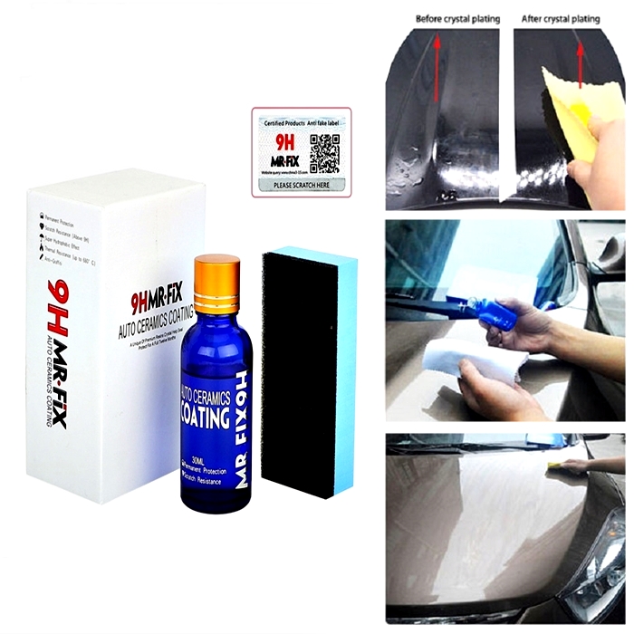 Spray Revêtement Céramique Hydrophobe & Anti-Rayures - Brillance Éclatante Pour Voitures, Carrosseries, Vitres - 120ml Avec Éponge Et Serviette