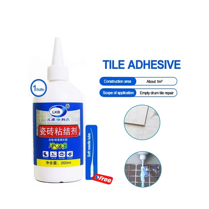 Tile glue strong adhesive floor lift repair household wall and floor tiles  fall off and paste empty drum special strong glue